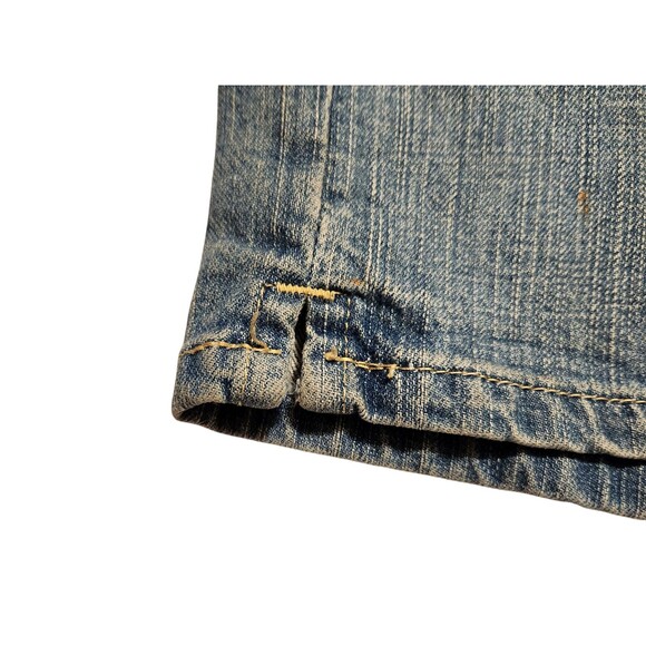Signature Levi Strauss Denim Shorts Low Rise Light Wash Top Stitch Size Missy 16 - Picture 3 of 7